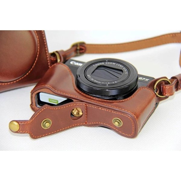Canon PowerShot G7X MarkII kamerataske i læder - Mørkebrun Brown