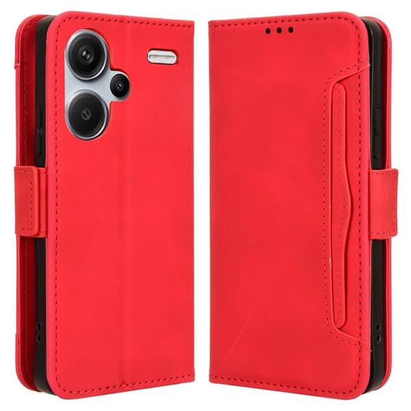 Moderne Xiaomi Redmi Note 13 Pro Plus læderetui med pung - Rød Red