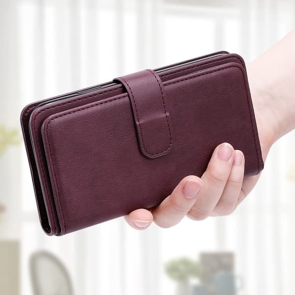 Lommebok-etui med 10 lommeseksjoner for Google Pixel 7 Pro - Vinrød Red