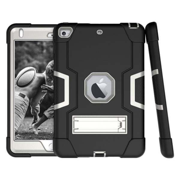 iPad Mini (2019) stødsikkert hybridcover - sort / sølv Silver grey