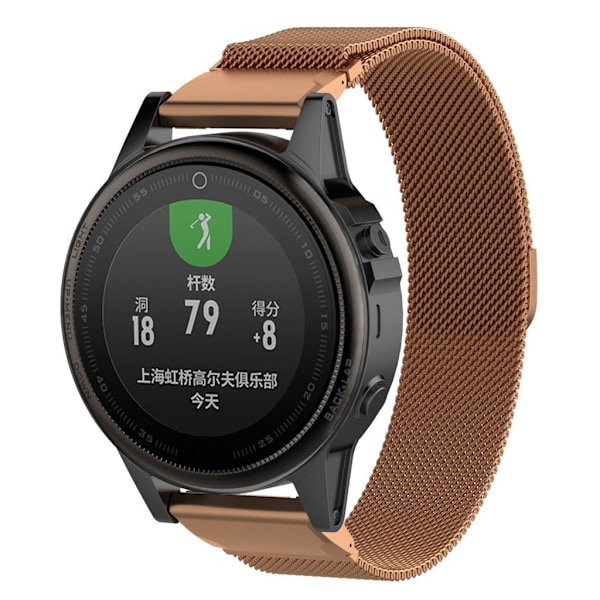 Garmin Fenix 5S erstatnings urrem i stainless stål med farve - Rosa Guld Multicolor