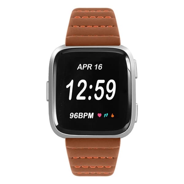 Fitbit Versa / Versa Lite aito nahkakellon ranneke - Ruskea Brown