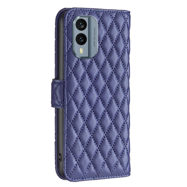 Rombemønster, matt flip-deksel for Nokia X30 - Blå Blue