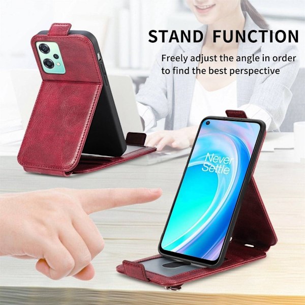 Vertical Flip Phone Suojakotelo With Zipper For OnePlus Nord CE 2 Lite 5G - Punainen Red