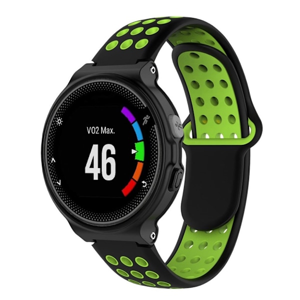 Garmin Forerunner to farvet silikone urrem - Sort / Grøn Multicolor
