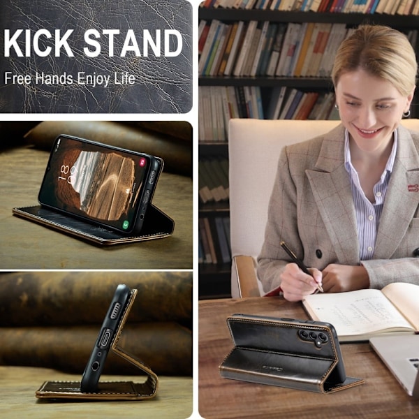 CaseMe Samsung Galaxy A14 Smooth Etui - Kaffe Brown