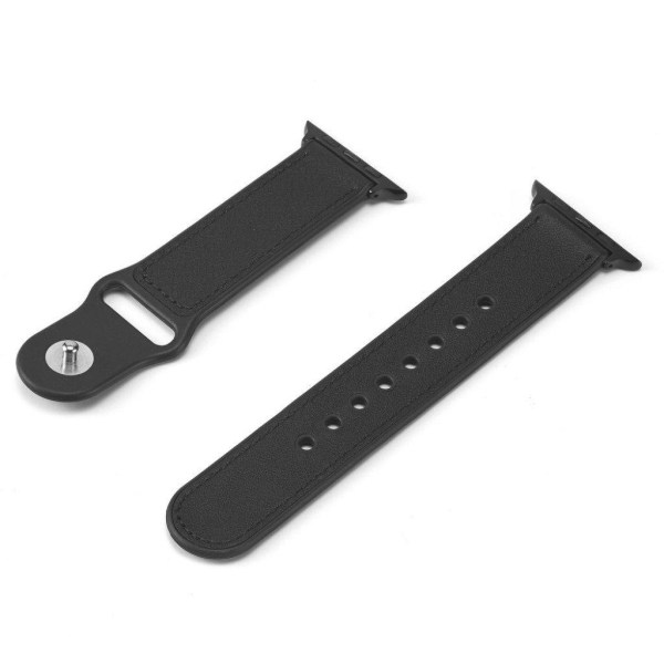 Apple Watch Series 6 / 5 40mm tyylikäs nahkakellon ranneke - Musta Black