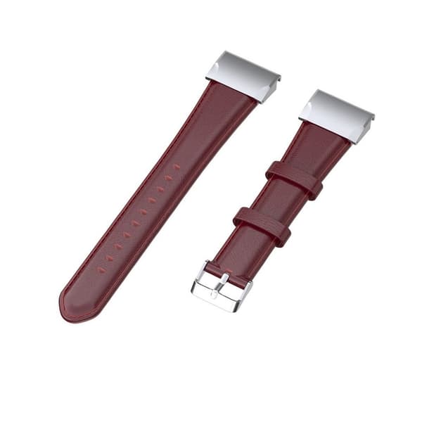 Garmin Fenix 6S Pro simple leather watch band - Wine Red Brun