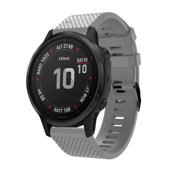 Garmin Fenix 6S silikoninen kellonauha - Harmaa Silver grey