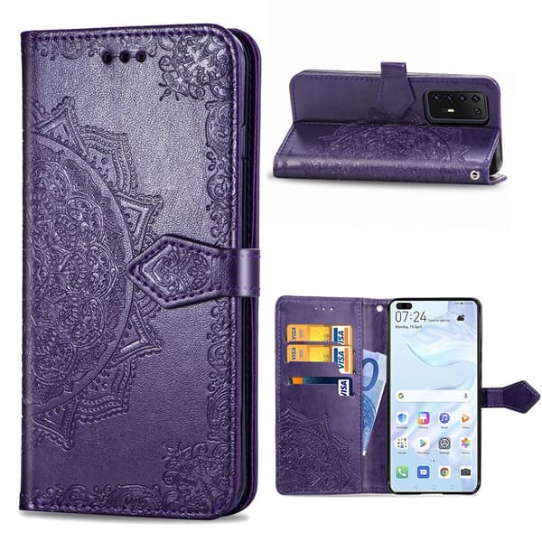 Mandala Huawei P40 Pro etui - Lilla Purple