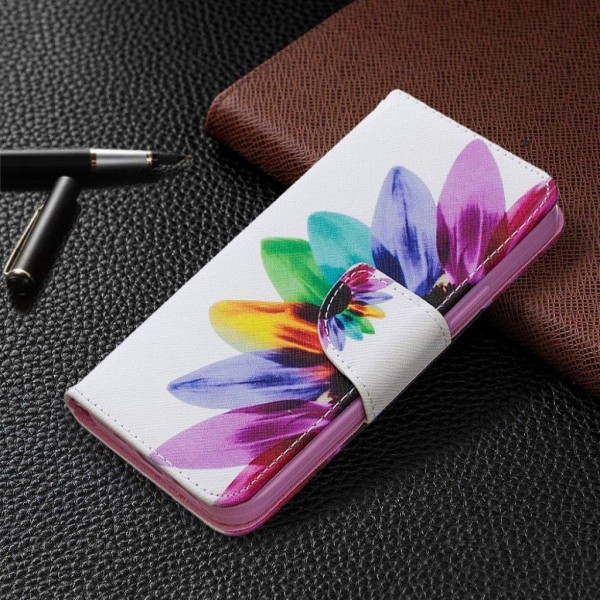 Wonderland iPhone 12 Pro / iPhone 12 flip etui - Farverigt Kronblad Multicolor