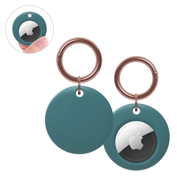 AirTags silikonskydd med rund form - Cyan Grön