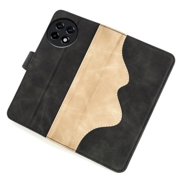 To-farvet OnePlus 11R / OnePlus Ace 2 læderetui - Sort Black