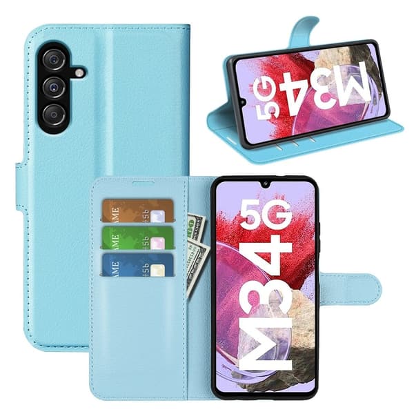 Classic Samsung Galaxy M34 Läppäkotelo - Sininen Blue