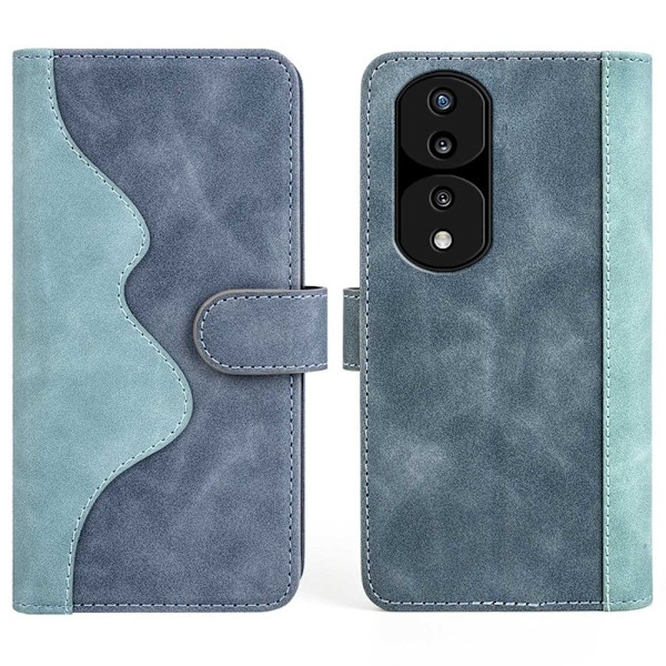 Tvåfärgat Honor 70 fodral i läder - Blå Blå