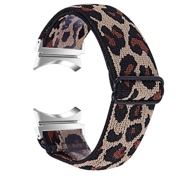 Elastisk urrem med cool mønster til Samsung Galaxy Watch 4 - Leopard Brown