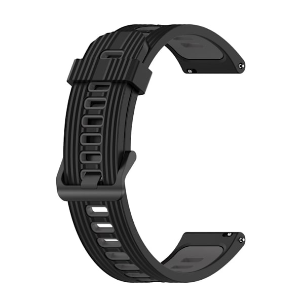 22mm Universal dual-color silikone urrem - Sort / Grå Black