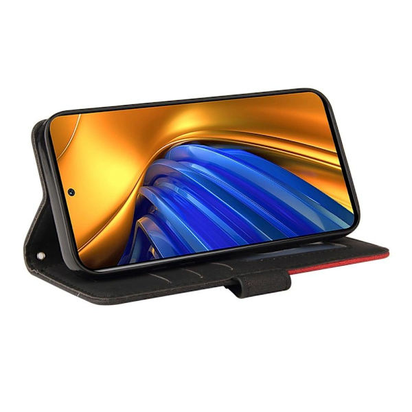 Texturerat läder Xiaomi Poco F4 GT / Xiaomi Redmi K40S fodral med handledsband - Svart Svart