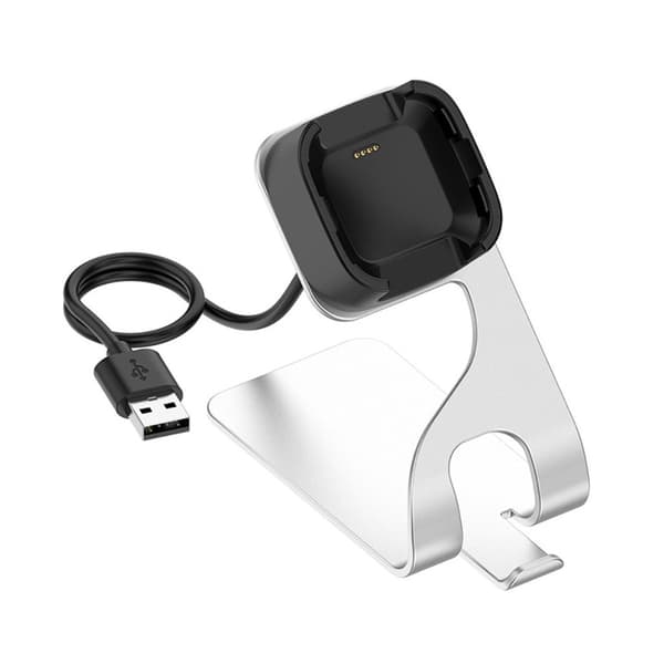 Fitbit Versa Lite / Versa lataus telakka kiinnike - Hopea Silver grey
