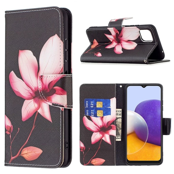 Wonderland Samsung Galaxy A22 5G flip etui - Lotus Black