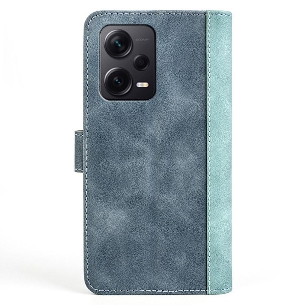Tvåfärgat Xiaomi Redmi Note 12 Pro Plus fodral i läder - Blå Blå