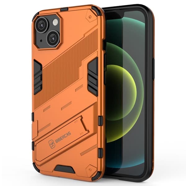 Stødsikkert hybridcover med et moderne touch til iPhone 14 - Orange Orange
