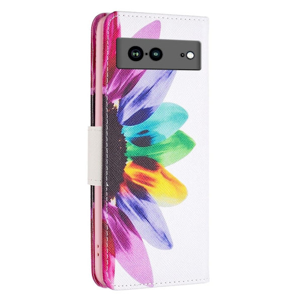 Wonderland Google Pixel 7a Flip Etui - Solsikke Multicolor