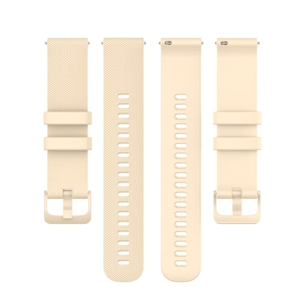20 mm klockarmband i silikon med rutmönsterstruktur för Garmin Watch - Beige Brun