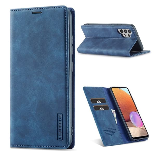 LC.Imeeke Samsung Galaxy A32 Læder Etui - Blå Blue