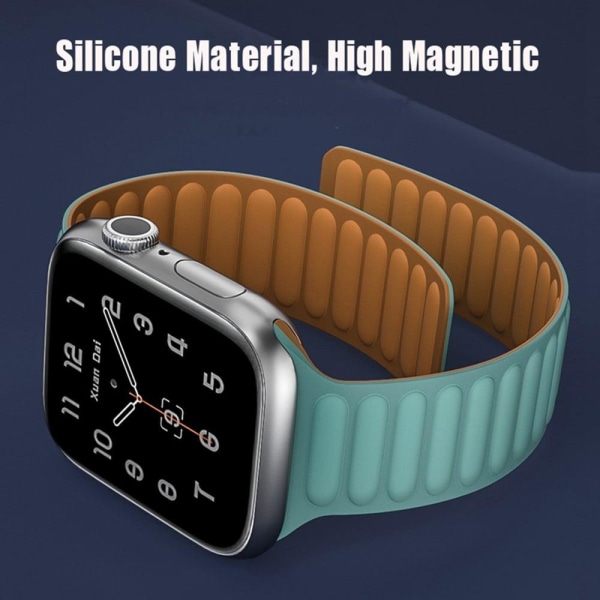 Apple Watch (45 mm) tofarvet silikoneurrem med magnetisk lås - M Blue