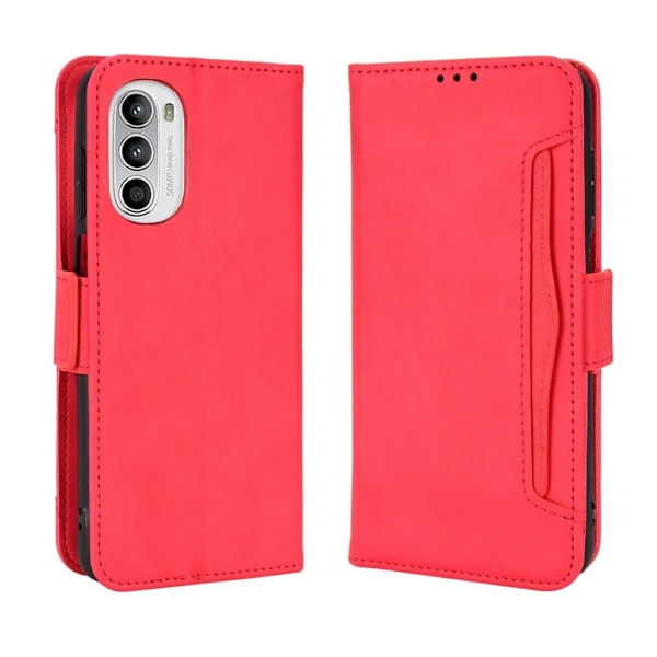 Modernt Motorola Moto G82 / Motorola Moto G52 fodral med plånbok - Röd Röd