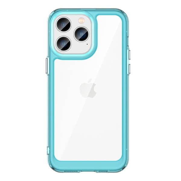 iPhone 14 Pro Max smart akryl cover - Gennemsigtig Blå Blue