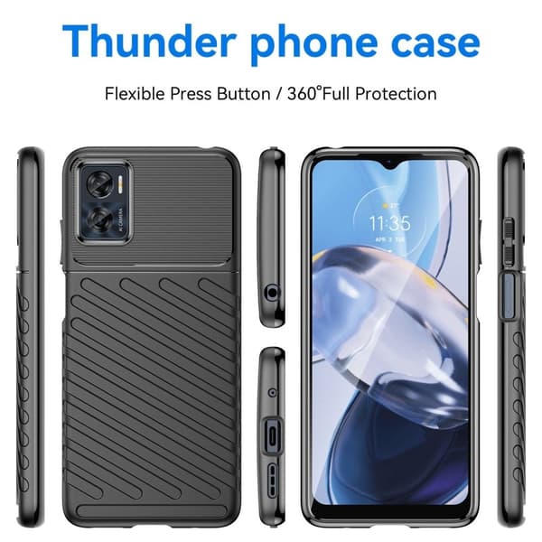 Thunder Motorola Moto E22i / E22 Suojakotelo - Musta Black
