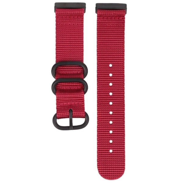 Fitbit Sense 2 / Versa 4 nylon watch strap with black buckle - R Röd