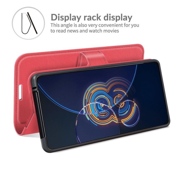 Klassisk Asus Zenfone 8 Flip flip etui - Rød Red