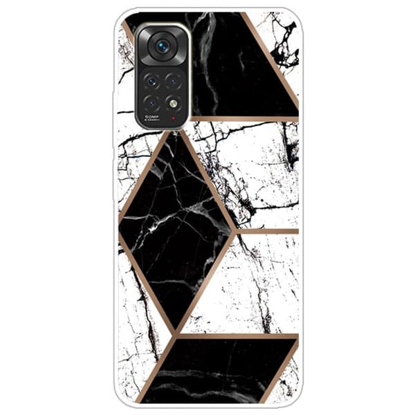 Marble Xiaomi Redmi Note 11 Pro 5G Etui - Svart og Hvit Klinkekule Form Black