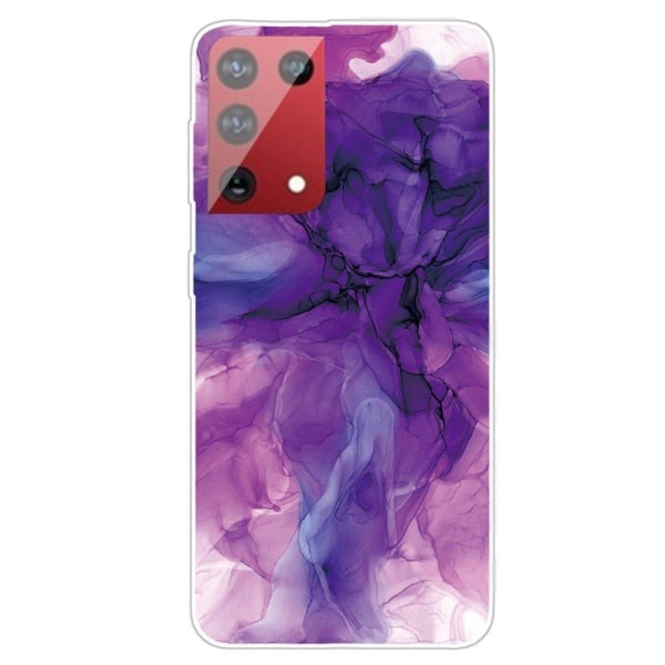 marmor Samsung Galaxy S21 Ultra etui - Dreamy lilla marmor Purple