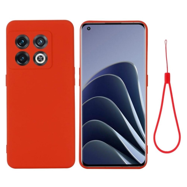 Matt OnePlus 10 Pro skal av flytande silikon - Röd Röd