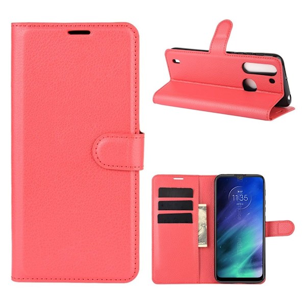 Classic Motorola One Fusion flip kuoret - Punainen Red