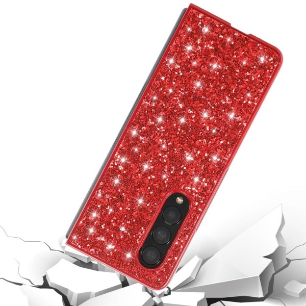 Glitter Samsung Galaxy Z Fold3 5G Etui - Rød Red