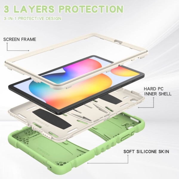 Samsung Galaxy Tab S6 Lite silicone cover with kickstand - Match Grön