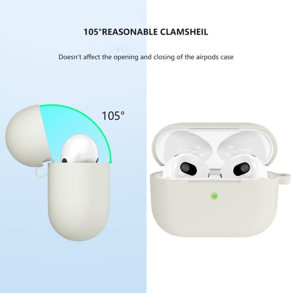 AirPods silicone case with carabiner - Beige Brun