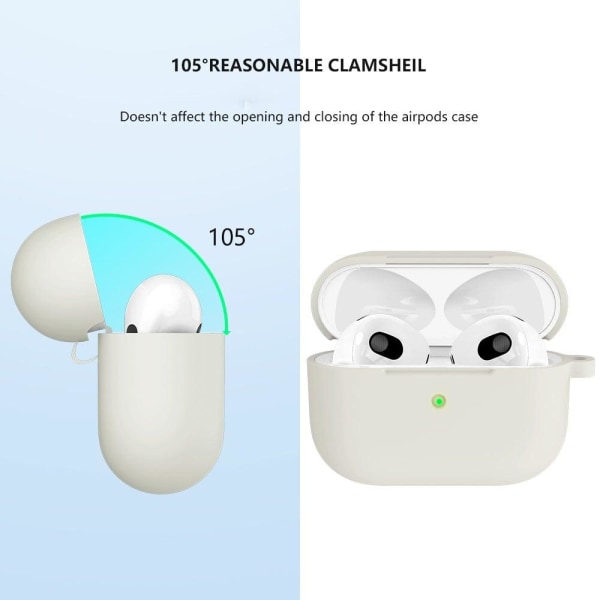 AirPods silikonfodral med karbinhake - Beige Brun