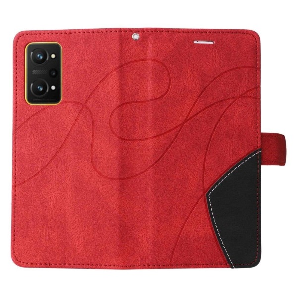 Textured Nahkakotelo With Strap For Realme Gt Neo 3t / Gt Neo2 - Red