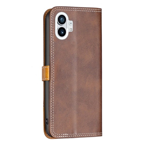 BINFEN tvåfärgat läder Nothing Phone (1) fodral - Brun Brun