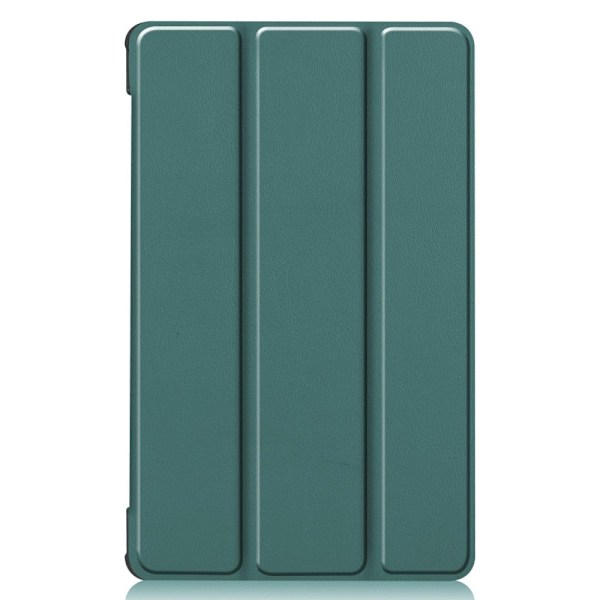 Tri-fold läderfodral för Lenovo Tab M8 (3:e generationen) - Svartaktig Grön Grön