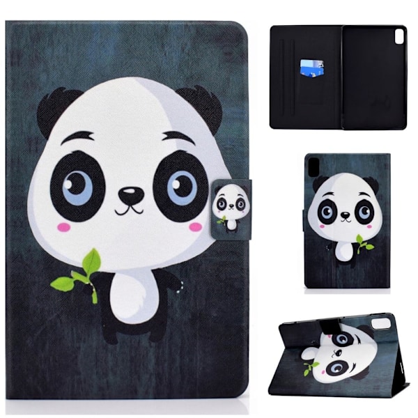 Huawei MatePad 10.4 läderfodral med coolt mönster - Söt Panda Svart