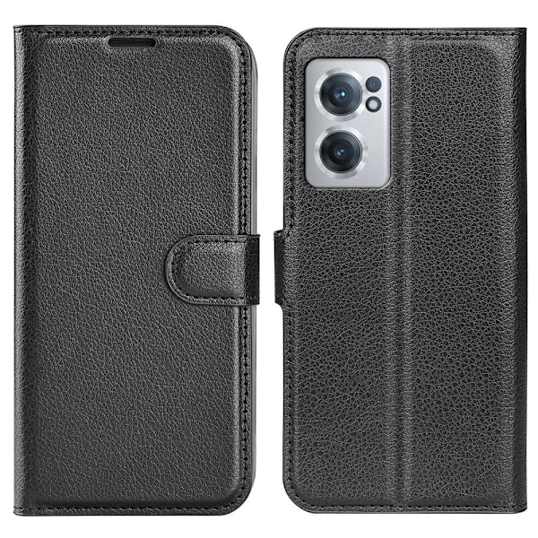 Klassisk OnePlus Nord CE 2 5G flip etui - Sort Black