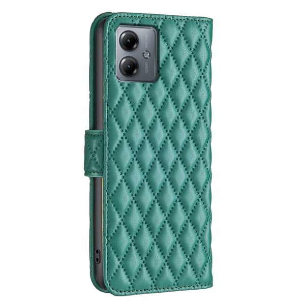Rombemønster, matt flip-deksel for Motorola Moto G14 - Grønn Green