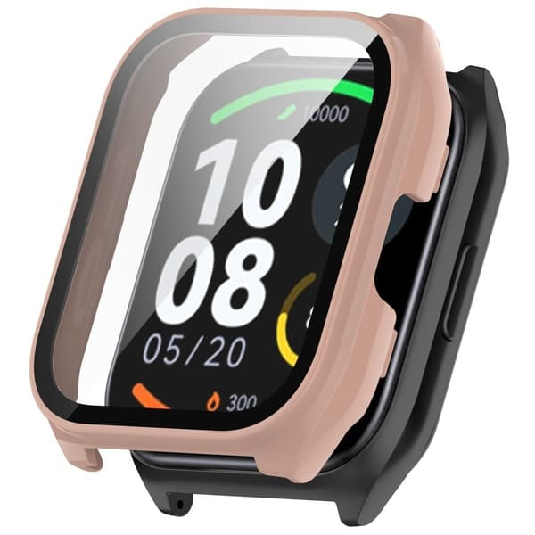 Haylou Smart Watch 2 Pro (LS02 Pro) bump resistant Protective Watch Case with Tempered Glass Screen Protector - Pink Rosa